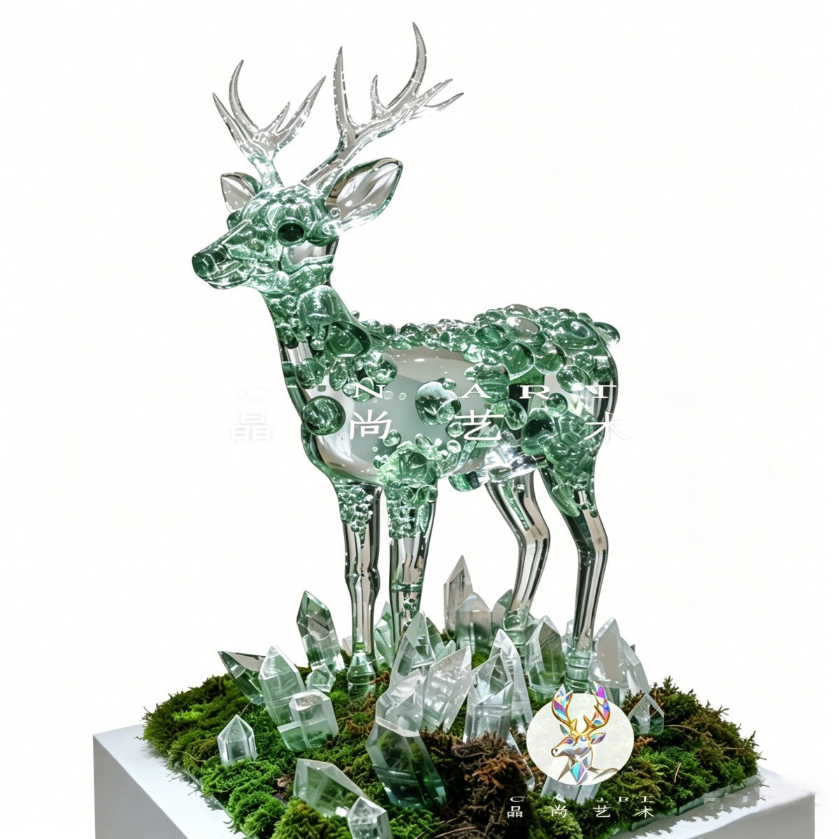 Crystal Deer Art Sculpture