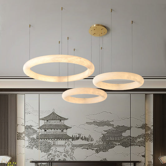 Alabaster Chandelier for Restaurant Lighting