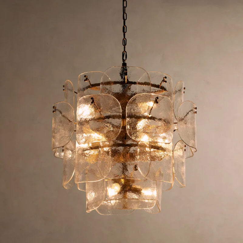 Home Office Curved Glass Chandelier