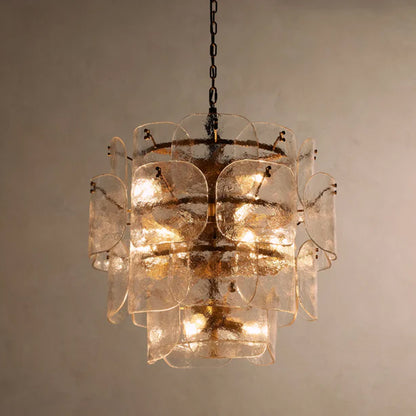 Home Office Curved Glass Chandelier