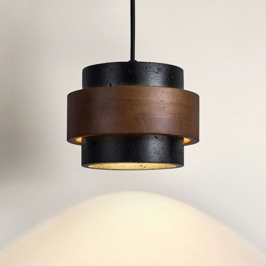 Creative Vintage Wooden Marble Pendant Lamp