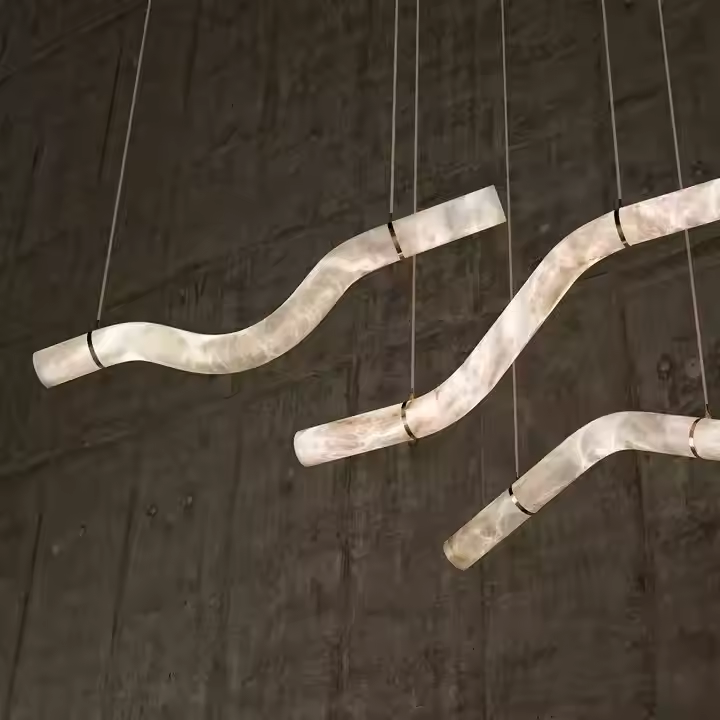 Simple Alabaster Chandelier