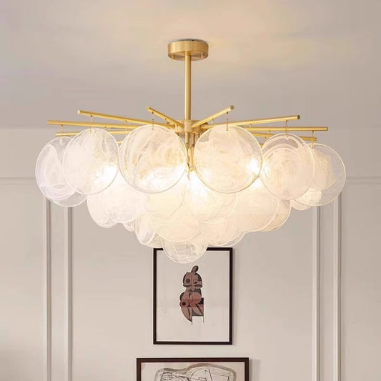 French Vintage Modern Crystal Chandelier