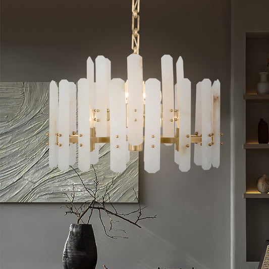 Alabaster Chandelier for Restaurant Lighting