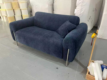 Navy Blue Fabric 2-Seater Loveseat Sofa