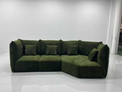 Green Modular L-Shaped Sectional Sofa