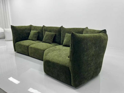 Green Modular L-Shaped Sectional Sofa