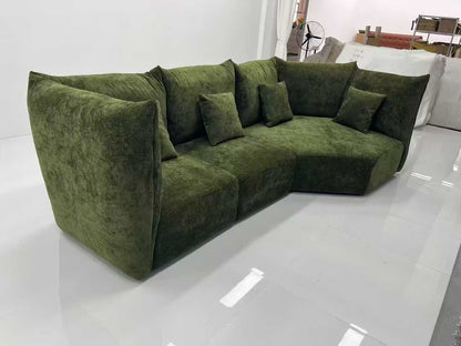 Green Modular L-Shaped Sectional Sofa