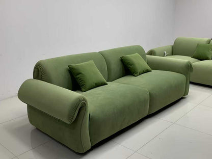 Light Green Velvet 2-Seater Loveseat Sofa