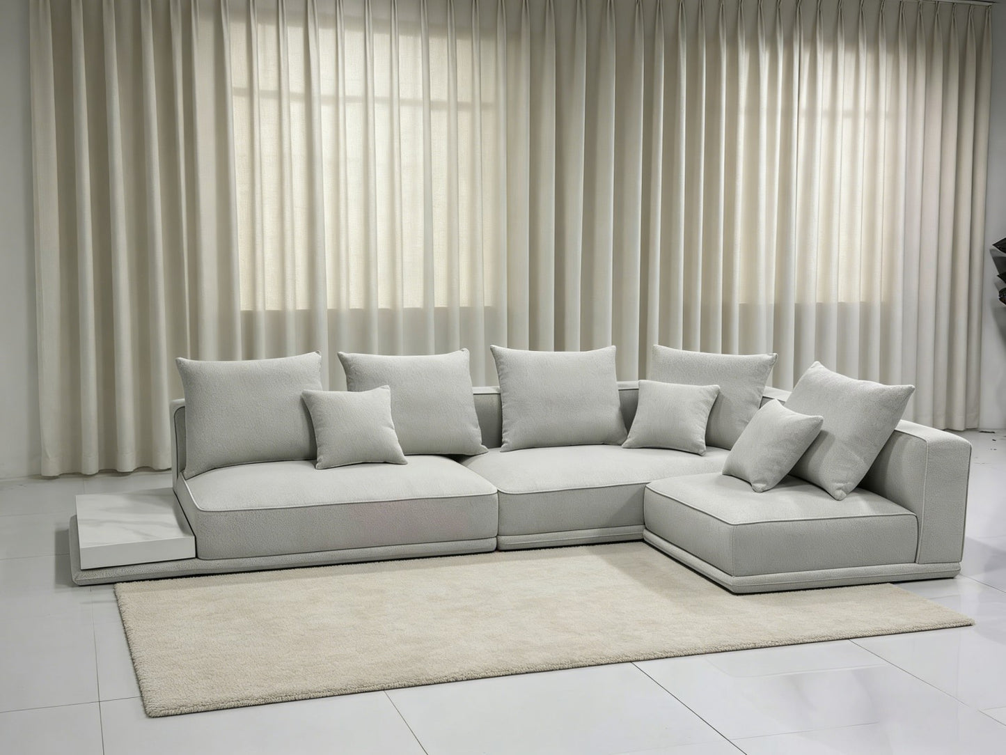 Modular Linen Fabric Sectional Sofa