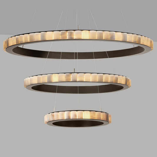 Round Alabaster Chandelier