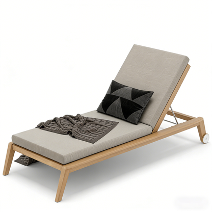 Teak Outdoor Adjustable Lounge Chair