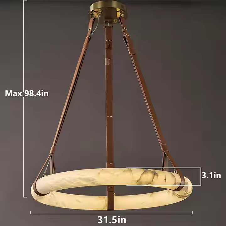 Spanish Alabaster Chandelier Ceiling Light