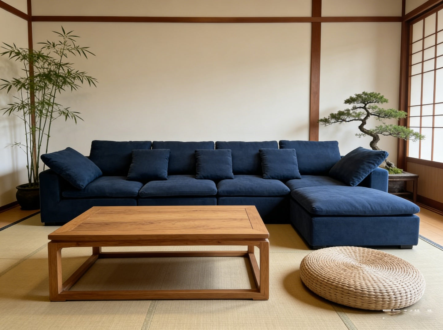 Navy Blue Modular Sectional Sofa