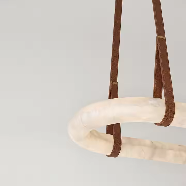 Alabaster Chandelier for Marble Duplex