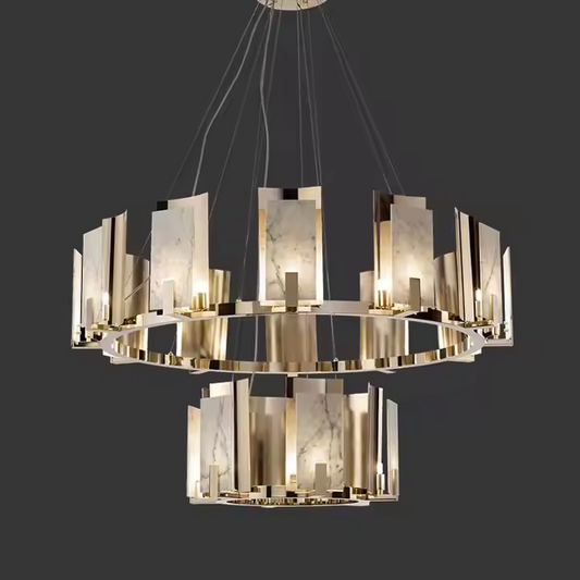 Alabaster Pendant for Marble Duplex Staircase
