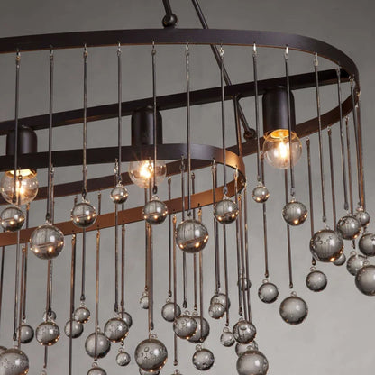 Restaurant Kitchen Oval Crystal Chandelier