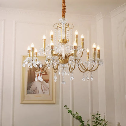 Palace Clothing Store Brass Crystal Lamp