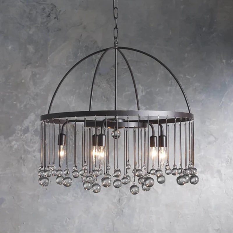 Modern Gold Round Crystal Pendant Lamp
