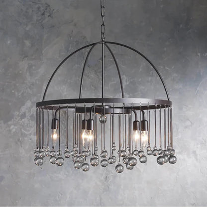 Modern Gold Round Crystal Pendant Lamp
