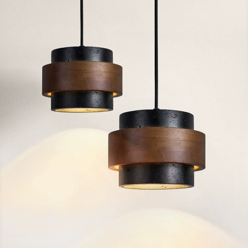 Creative Vintage Wooden Marble Pendant Lamp
