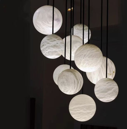 Spanish Alabaster Bubble Ball Pendant Light