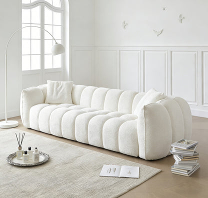 White Teddy Fabric Bubble Sofa