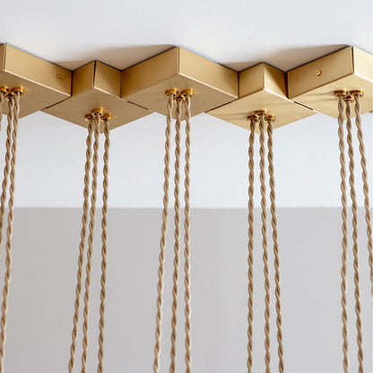 Modern Art Deco Bronze Chandelier