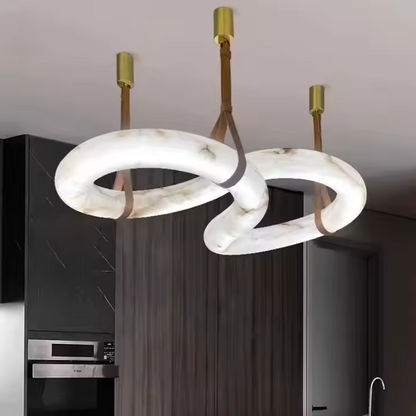 Spanish Alabaster Chandelier Ceiling Light