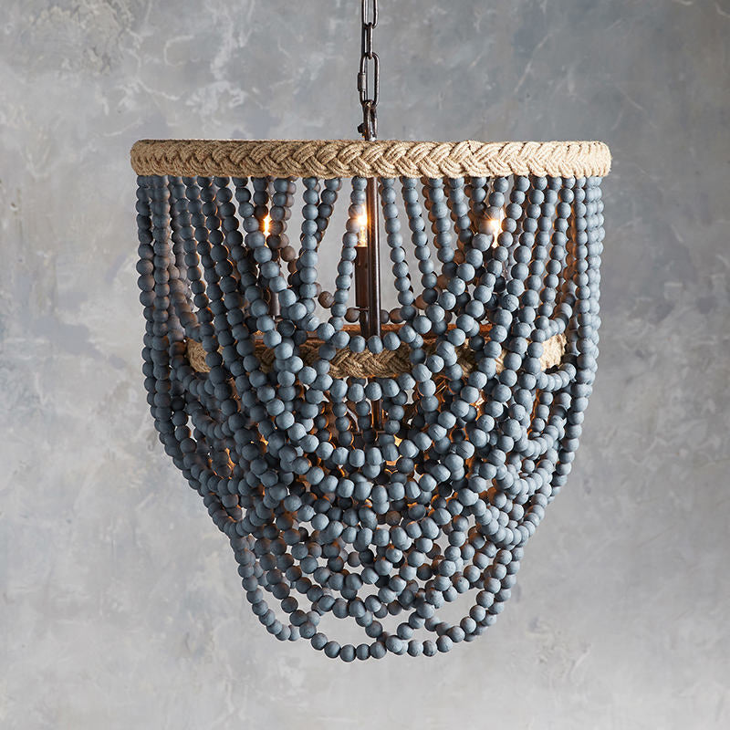 Bedroom Kitchen Wood Beaded Chandelier