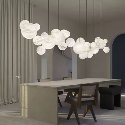 Spanish Alabaster Bubble Ball Pendant Light