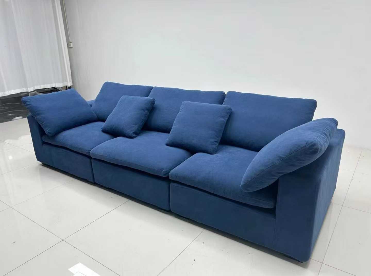 Blue Modular 3-Seater Oversized Sofa