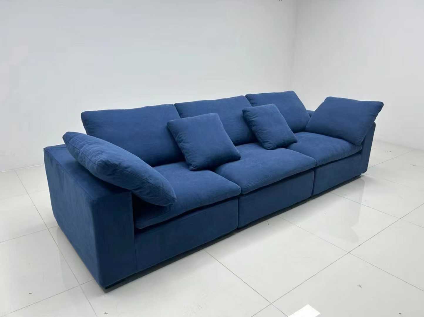 Blue Modular 3-Seater Oversized Sofa