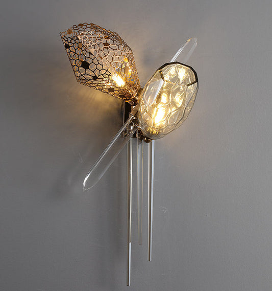 Modern Brass Glass LED Wall Lamp
