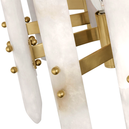 Brass Alabaster Light for Dining Room