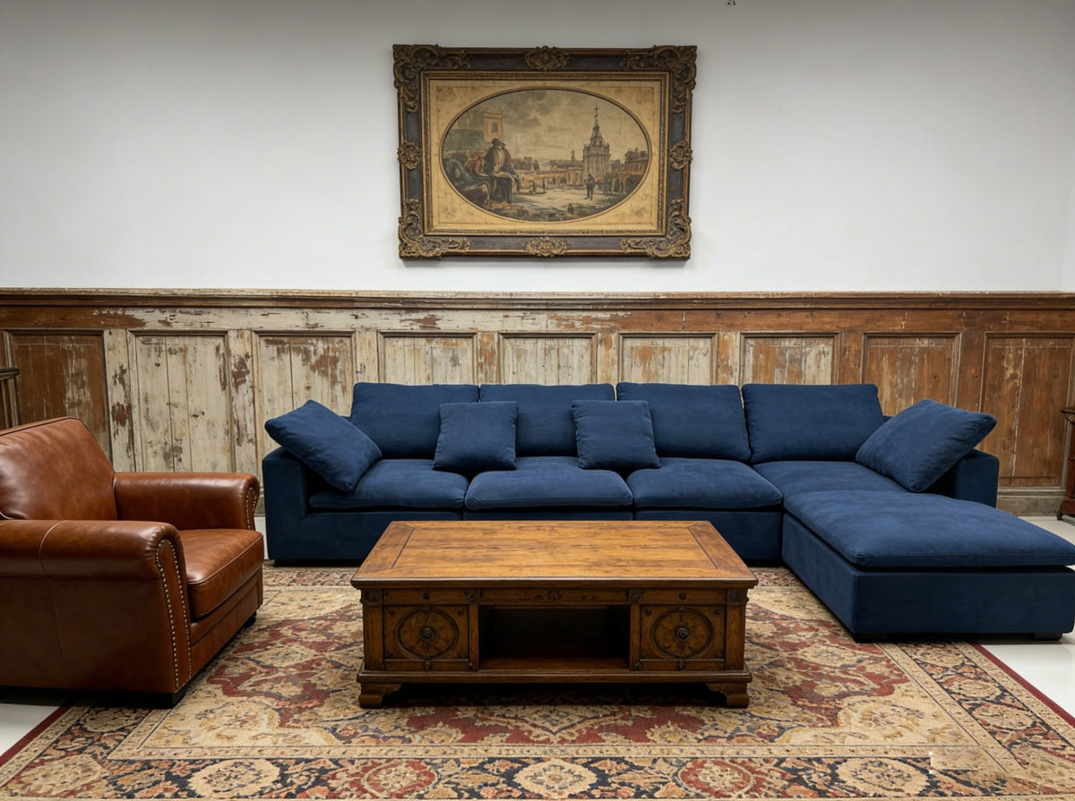 Navy Blue Modular Sectional Sofa