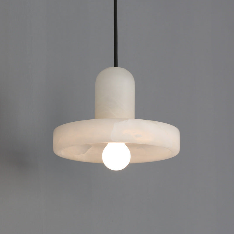 Alabaster Bubble Pendant with Brass Accents