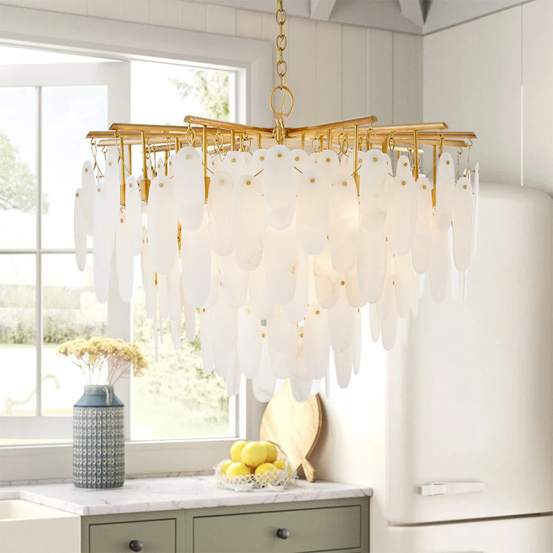 Vintage Style Alabaster Chandelier for Dining Table