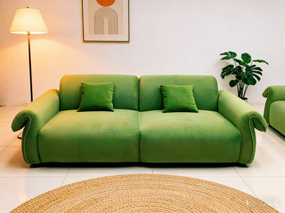 Green Velvet 2‑Seater Sofa Couch