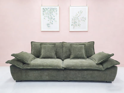 Olive Green Cloud Fabric Sofa