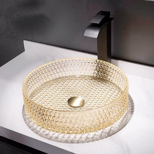 Champagne Gold Round Glass Sink