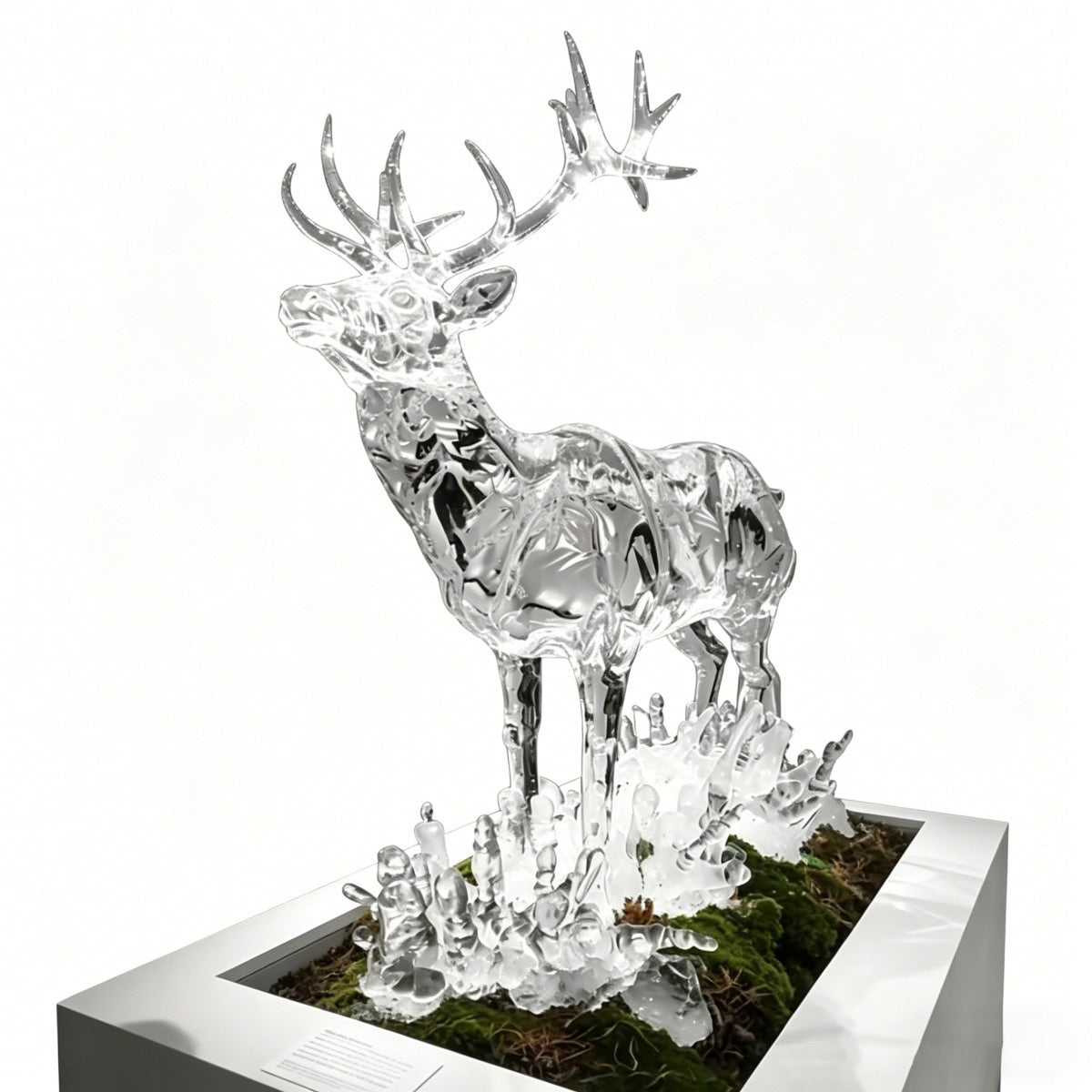 Ice Texture Deer Sculpture