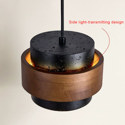 Creative Vintage Wooden Marble Pendant Lamp