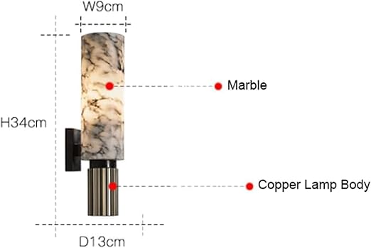 Black Brass Alabaster LED Wall Lamp