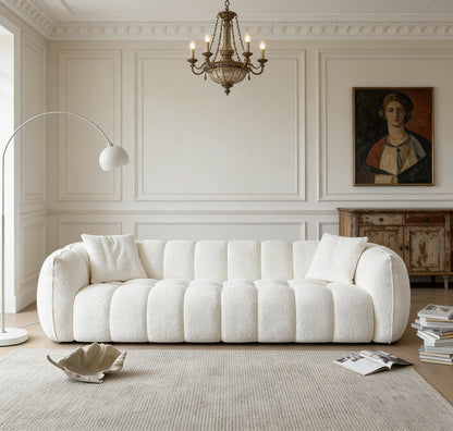 White Teddy Fabric Bubble Sofa