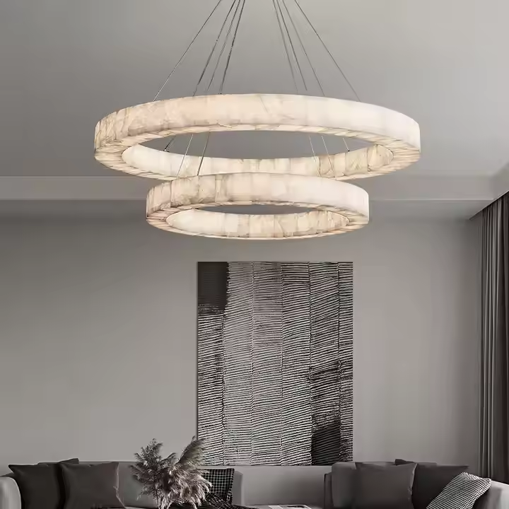Natural Alabaster Bubble Ceiling Light Fixture