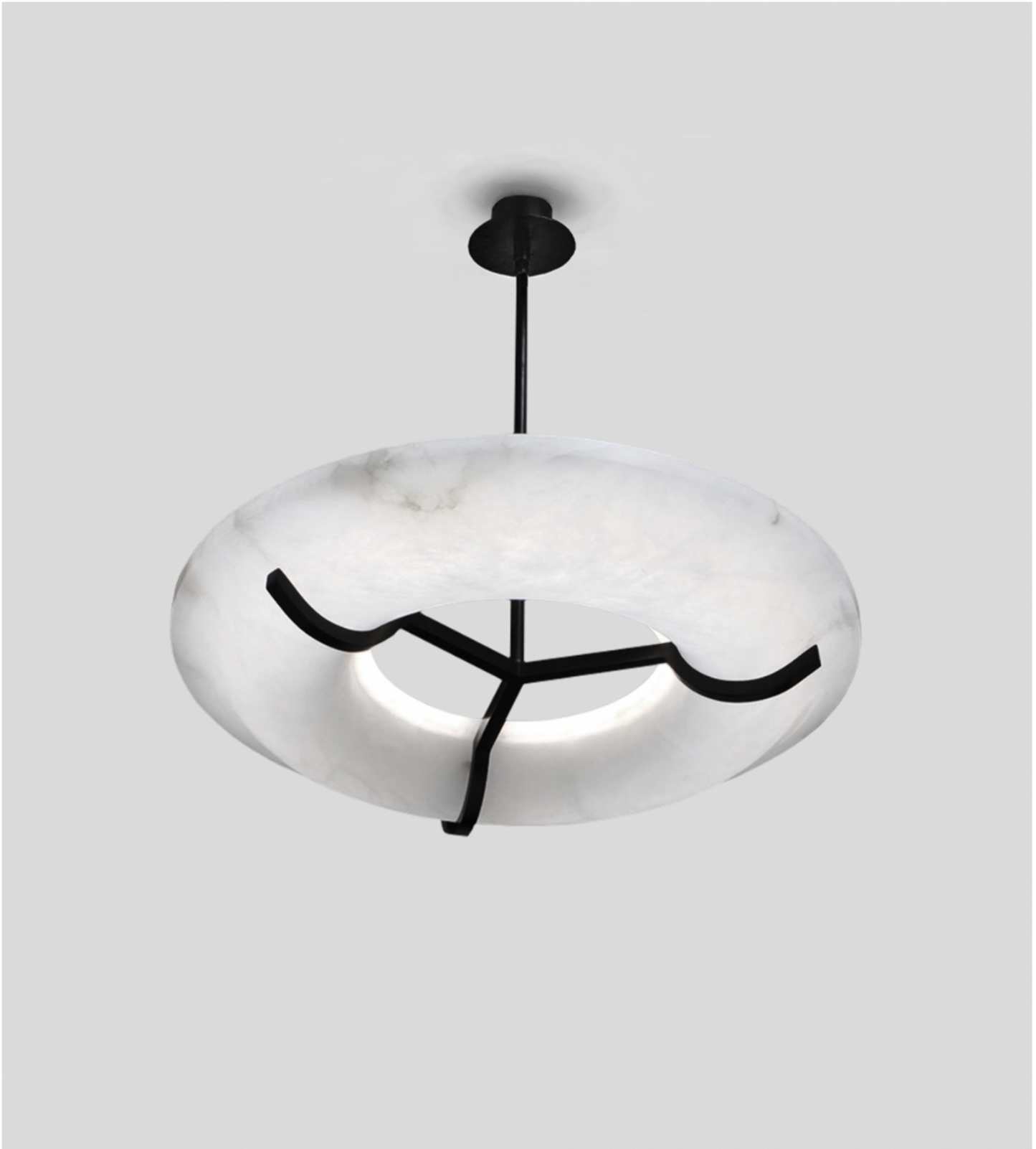 Round Alabaster Chandelier for Kitchen Island
