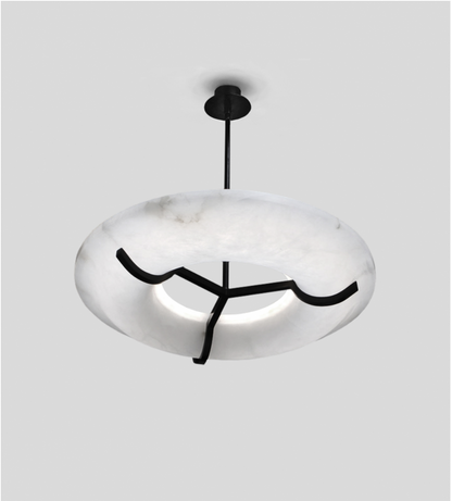 Round Alabaster Chandelier for Kitchen Island