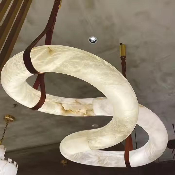 Spanish Alabaster Chandelier Ceiling Light