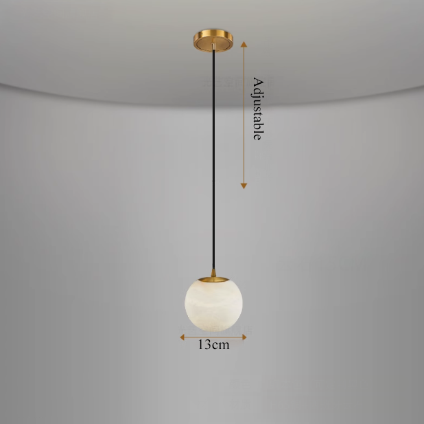 Spanish Alabaster Bubble Ball Pendant Light